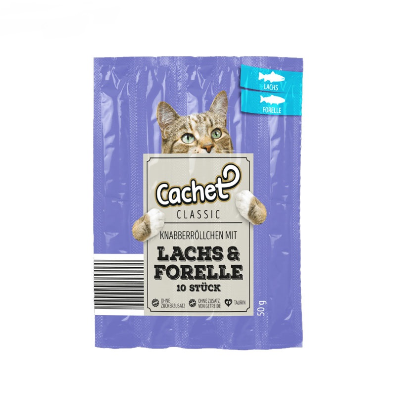 تشویقی مدادی گربه با طعم سالمون و قزل آلا کچت (Cachet Lachs)