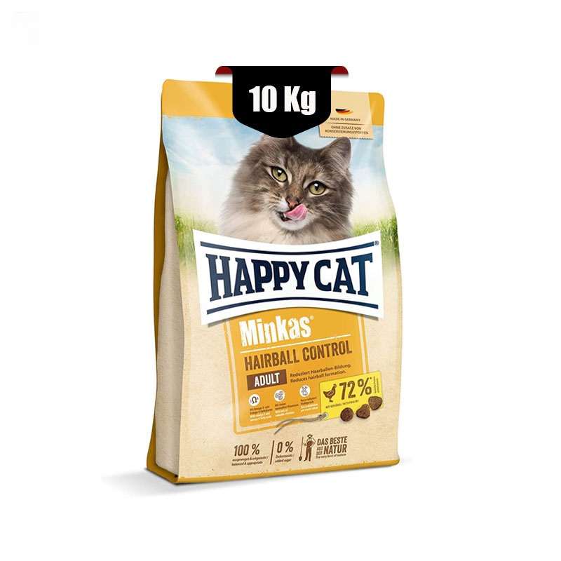 غذای-خشک-گربه-مینکاس-هیربال-هپی-کت-Happy-Cat-Minkas-Hairball-Control-وزن-10-کیلوگرم