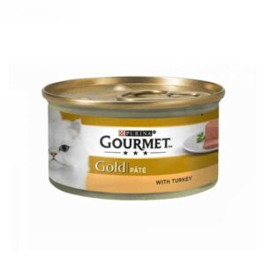کنسرو-گربه-گورمه-گلد-پته-با-گوشت-بوقلمون-Gourmet-Gold-Pate-With-Turkey-وزن-85-گرم-