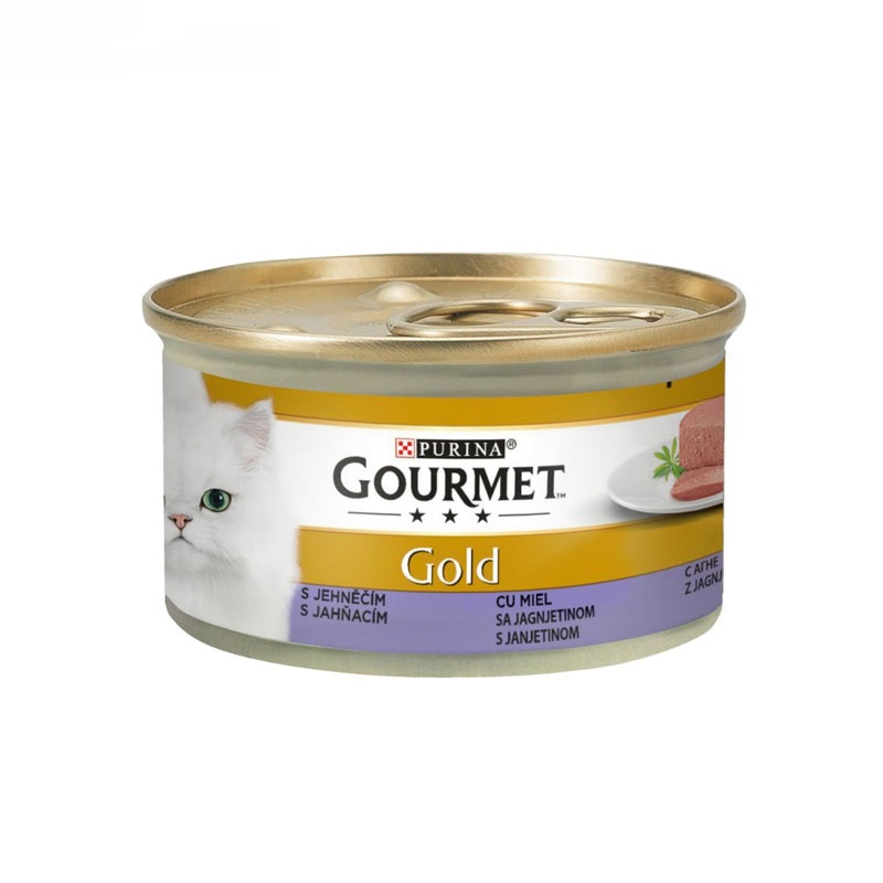 کنسرو-گربه-گورمه-گلد-پته-با-گوشت-بره-Gourmet-Gold-Pate-With-Lamb-وزن-85-گرم-1