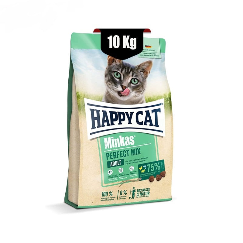 غذای-خشک-گربه-مینکاس-پرفکت-میکس-هپی-کت-Happy-Cat-Minkas-Perfect-Mix-وزن-10-کیلوگرم