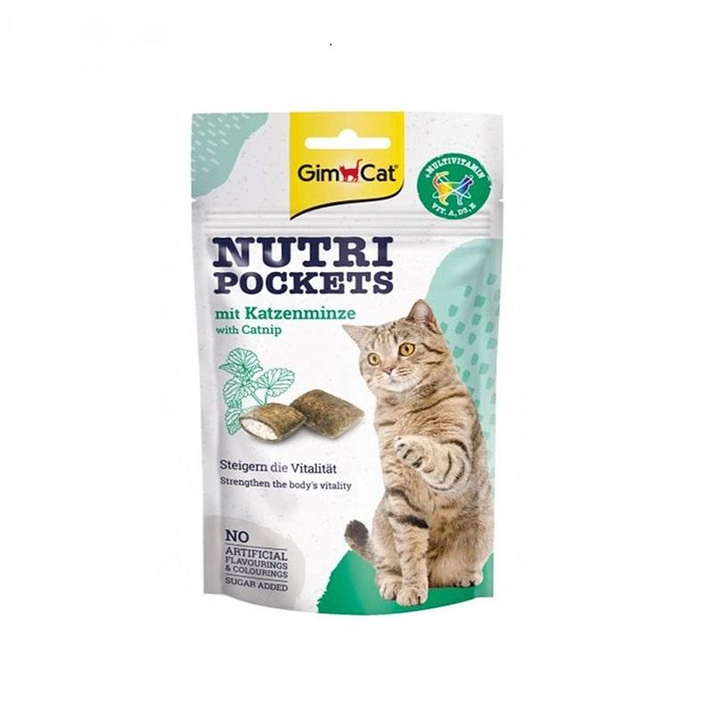 تشویقی-گربه-با-طعم-کت-نیپ-جیم-کت-Nutri-Pockets-with-Catnip-and-Multi-Vitamin-وزن-60-گرم