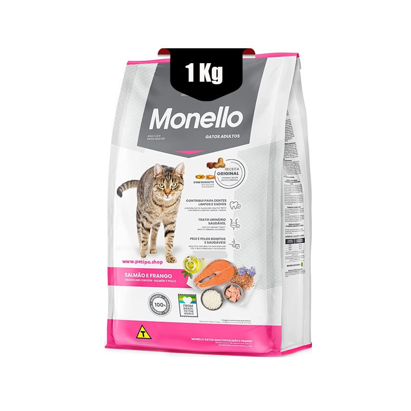 غذای-خشک-گربه-بالغ-با-طعم-میکس-ماهی-و-مرغ-مونلو-Monello-Adult-Cat-Mix-Salmon-and-Chicken-وزن-1-کیلوگرم.