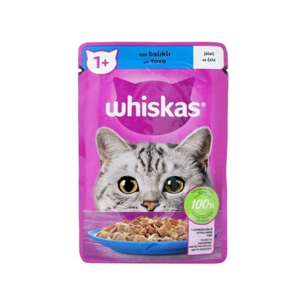 غذای-پوچ-گربه-بالغ-با-طعم-ماهی-تن-ویسکاس-Whiskas-Ton-Balikli-Pouch-in-Jelly-وزن-85-گرم