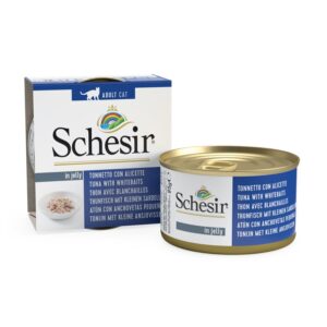 کنسرو-گربه-با-طعم-ماهی-تن-و-وایب-بیت-شسیر-Schesir-Tuna-with-Whitebait-وزن-85-گرم