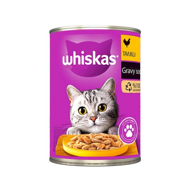 غذای-کنسرو-گربه-بالغ-با-طعم-مرغ-ویسکاس-Whiskas-Tavuklu-Can-in-Jelly-وزن-400-گرم