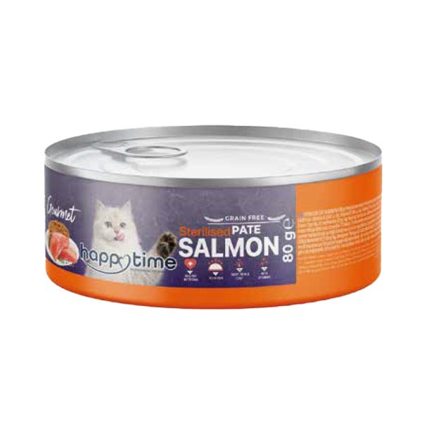 کنسرو گربه عقیم شده با طعم سالمون پته هپی تایم (Happy Time Salmon Pate for Adult Cats) وزن 80 گرم