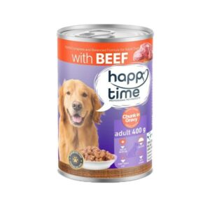 غذای کنسرو سگ بالغ با طعم گوشت بیف هپی تایم (Happy Time Beef Dog Can) وزن 400 گرم