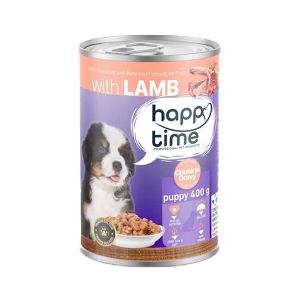 غذای کنسرو سگ پاپی با طعم گوشت بره هپی تایم (Happy Time Lamb Dog Can For Puppies) وزن 400 گرم