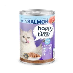 غذای کنسرو گربه بالغ با طعم ماهی سالمون هپی تایم (Happy Time Salmon Can) وزن 400 گرم