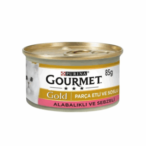 کنسرو-گربه-گورمه-گلد-چانک-با-طعم-قزل-آلا-و-سبزیجات-Gourmet-Gold-Chunks-in-Gravy-Salmon-Vegetables-وزن-85-گر
