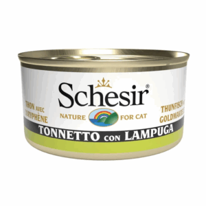 کنسرو گربه با طعم ماهی تن و لامپوگا شسیر (Schesir Tuna with Lampuga) وزن 85 گرم